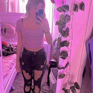 purple corset crop top